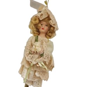 Vintage Victorian girl ornament